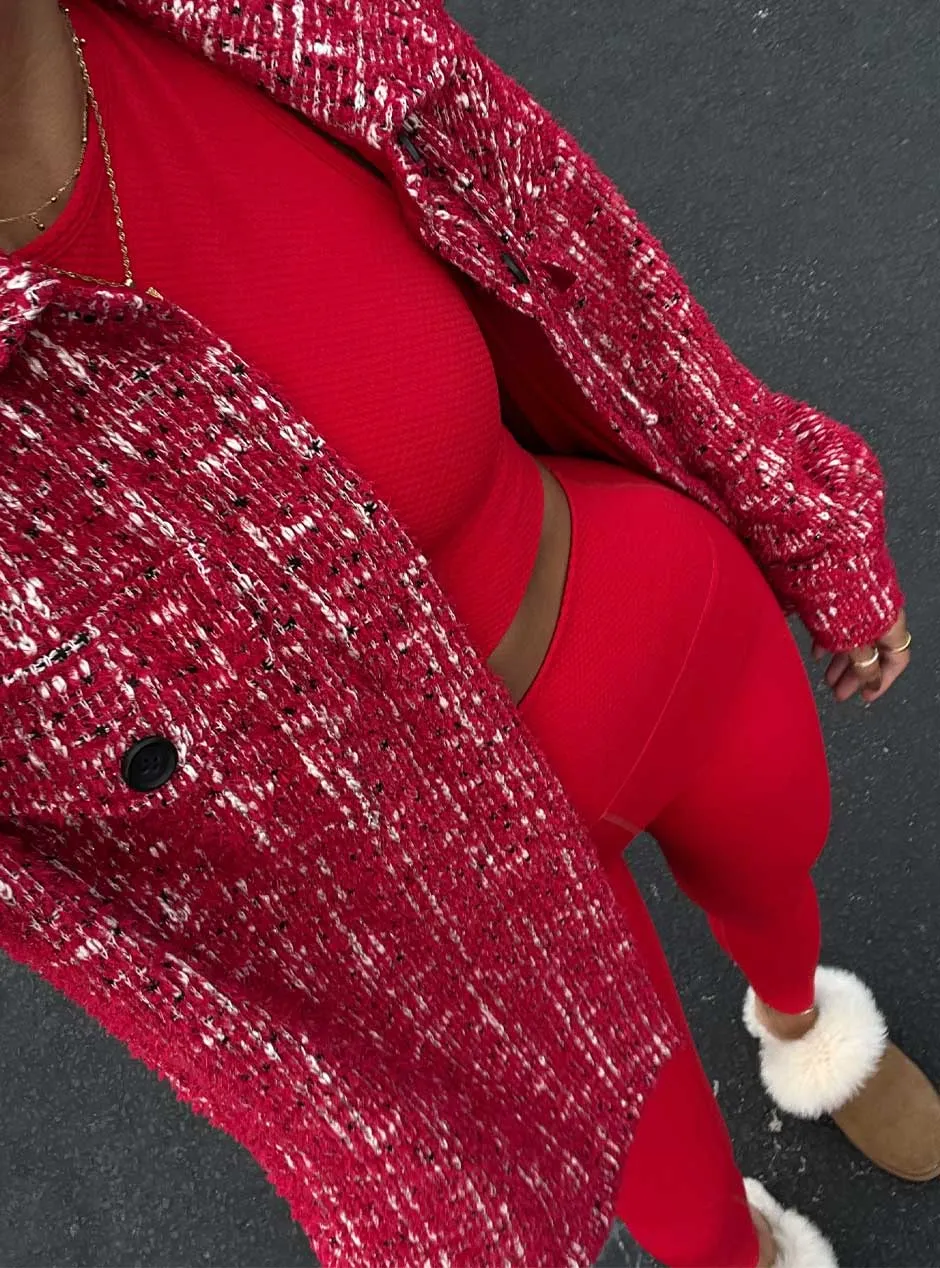 Beach Riot Women's Piper Leggings - Merry Red Waffle