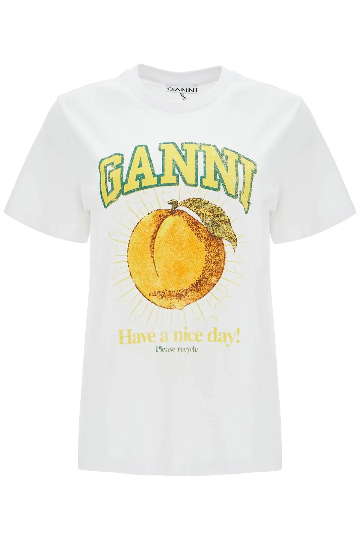 relaxed fit printed t-shirt T3529 BRIGHT WHITE