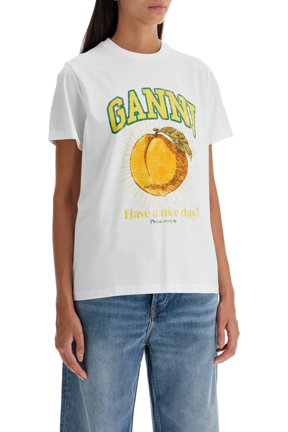 relaxed fit printed t-shirt T3529 BRIGHT WHITE