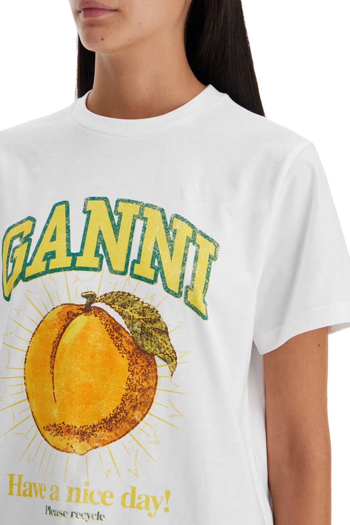 relaxed fit printed t-shirt T3529 BRIGHT WHITE